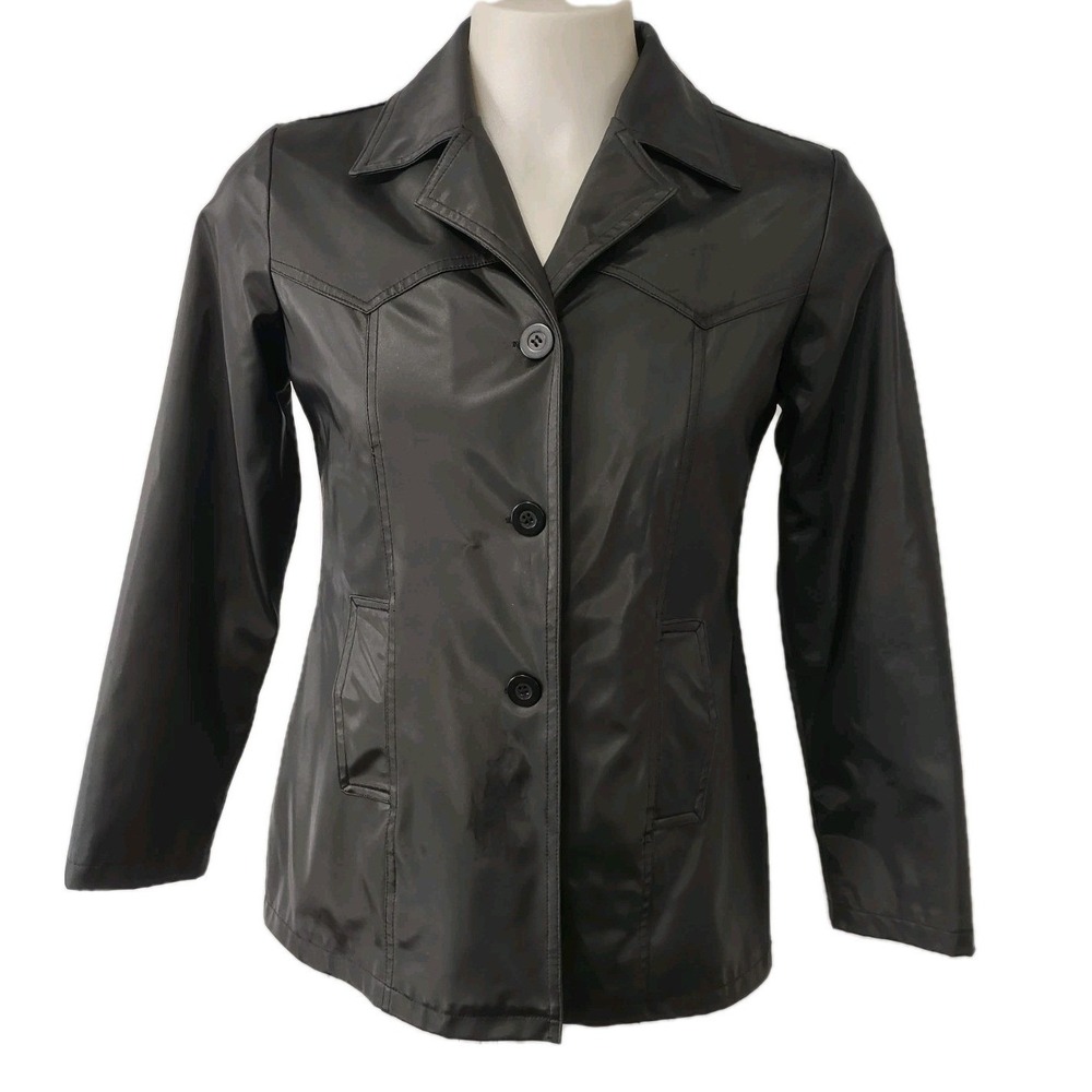 Louise Paris Jacket Large Women Goth Core Grunge Edgy Retro Brown Faux Leather L